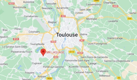 carte google maps localisation géographique et plan d'accès entreprise MR Laquage Cugnaux